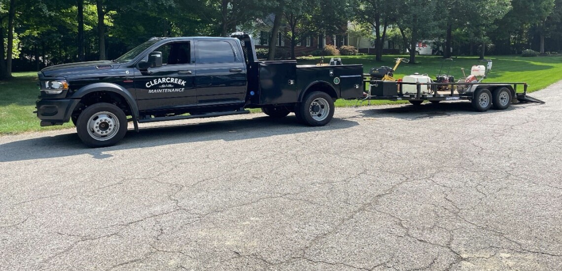 maintenance truck with trailer